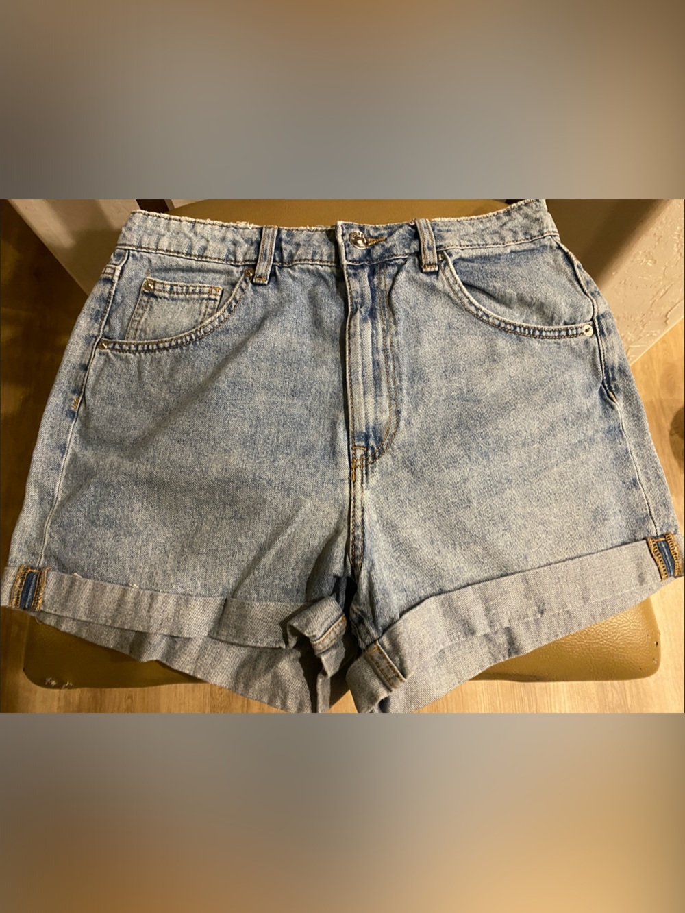 Divided Light Blue High-Waist Denim Shorts